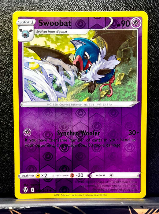 Pokemon Cards - Swoobat 069/203 - Reverse Holo - Sword & Shield Evolving Skies NM