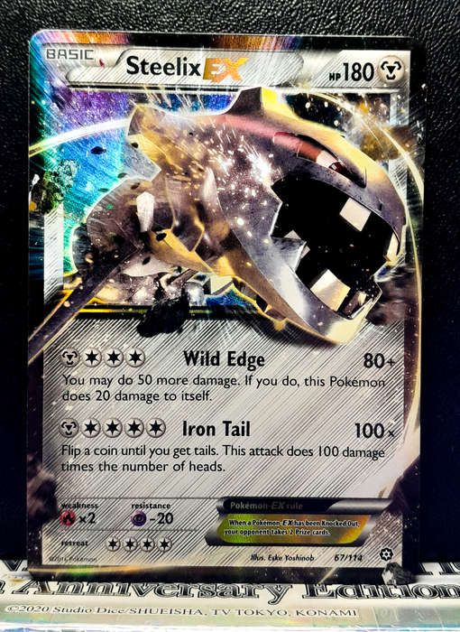 Pokemon Card - Steelix EX 67/114 - Holofoil Rare - XY - Steam Siege 2016 (NM)