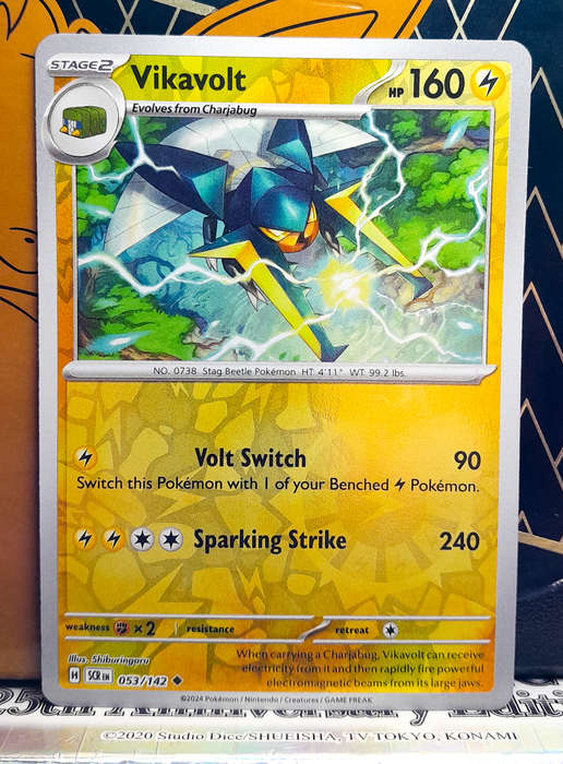 Pokemon Card - Vikavolt 053/142 - Reverse Holofoil - Stellar Crown NM