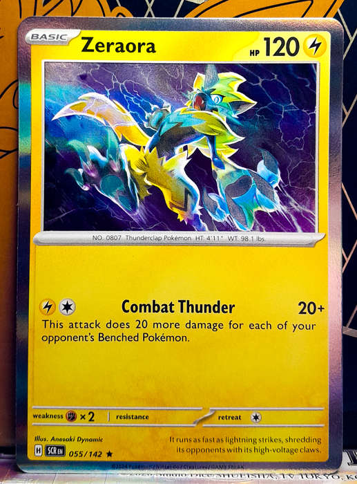 Pokemon Card - Zeraora 055/142 - Holofoil Rare - Stellar Crown NM