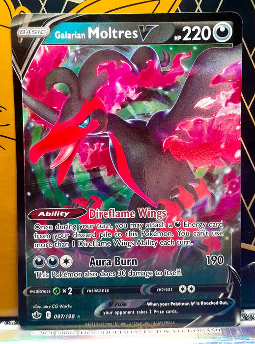 Pokemon Card - Galarian Motres V 097/198 - Sword & Shield, Chilling Reign NM