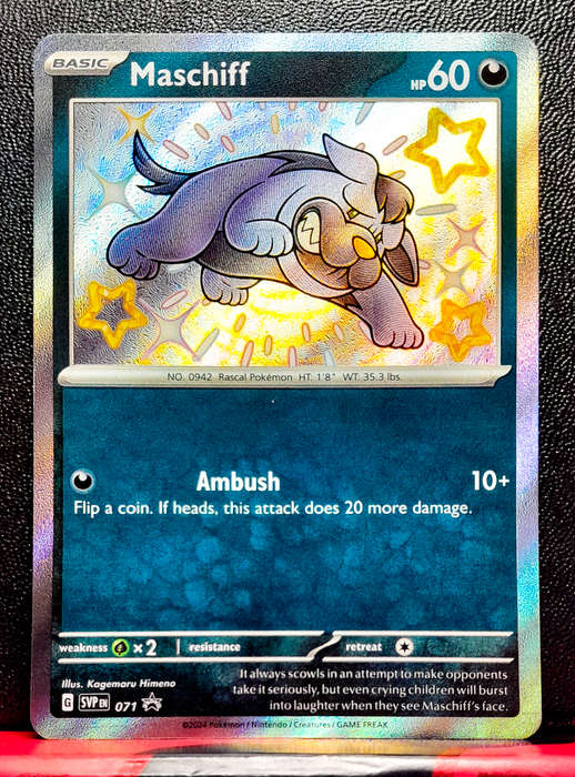 Pokemon Card - Maschiff SVP071 - Black Star Promo - Baby Shiny - Textured Holofoil