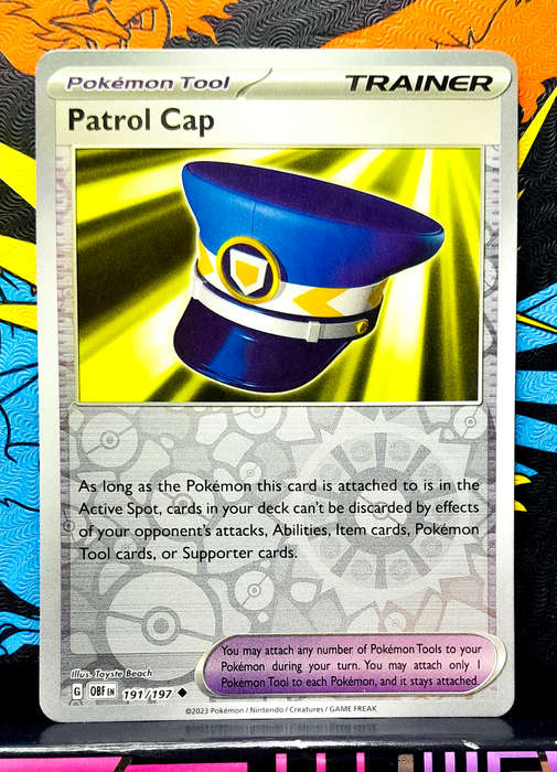 Pokemon Cards - Patrol Cap 191/197 - Reverse Holofoil Trainer - Obsidian Flames