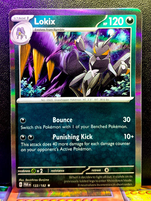 Pokemon Card - Lokix 122/182 - Holofoil Rare - Paradox Rift NM