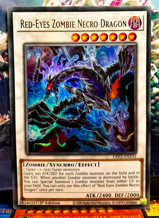 Yu-Gi-Oh! Card - Red Eyes Zombie Necro Dragon - 1st Edition  - Ultra Rare Holo - GFP2-EN133 - NM