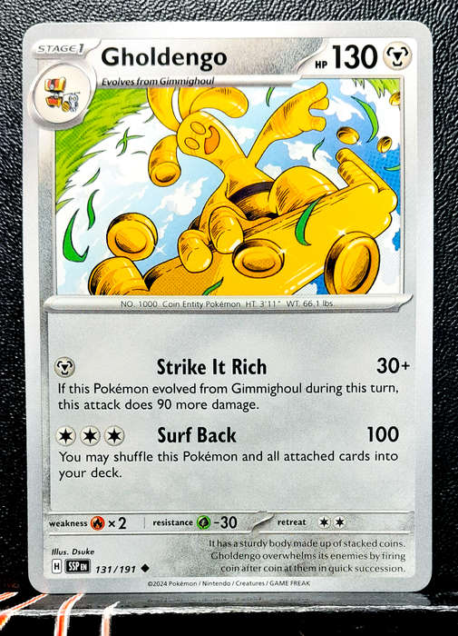 Pokemon Card - Gholdengo 131/191- Uncommon - Surging Sparks NM