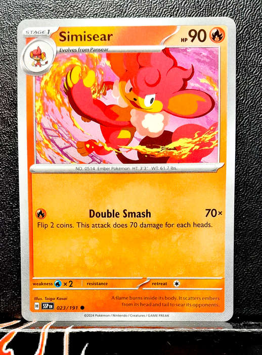 Pokemon Card - Simisear 023/191- Common - Surging Sparks NM