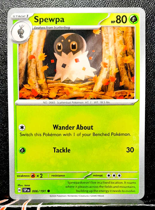 Pokemon Card - Spewpa 006/191- Common - Surging Sparks NM