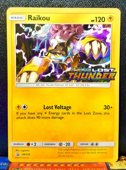 Pokemon Card - Raikou SM150 - Sun & Moon Lost Thunder Pre-release Promo
