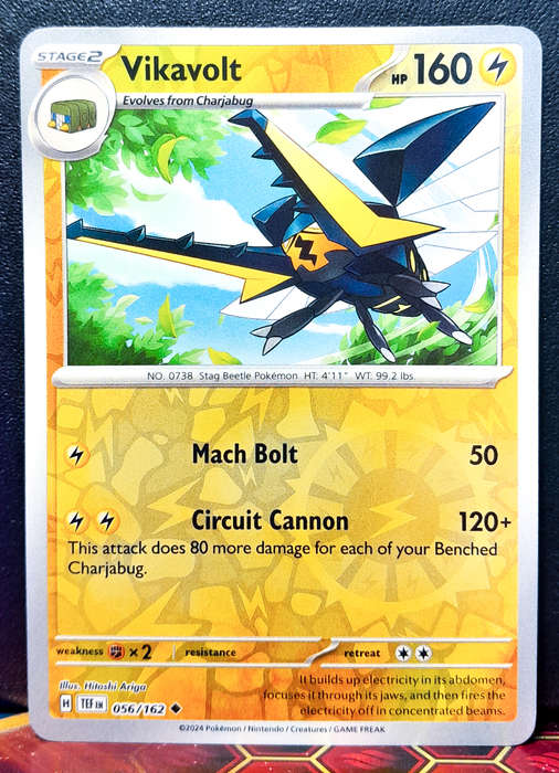 Pokemon Card - Vikavolt 056/162 - Reverse Holo - Temporal Forces NM