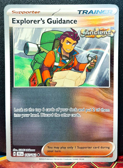 Pokemon Card - Explorer's Guidance 142/162 - Reverse Holo Trainer - Temporal Forces NM