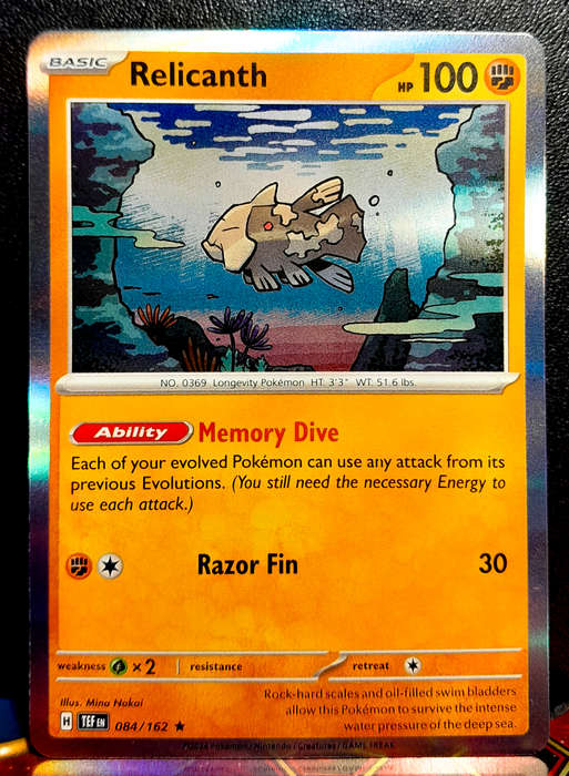 Pokemon Card - Relicanth 084/162 - Holo Rare - Temporal Forces NM