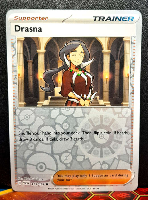 Pokemon Card - Drasna 173/064 - Reverse Holofoil Trainer - Surging Sparks NM