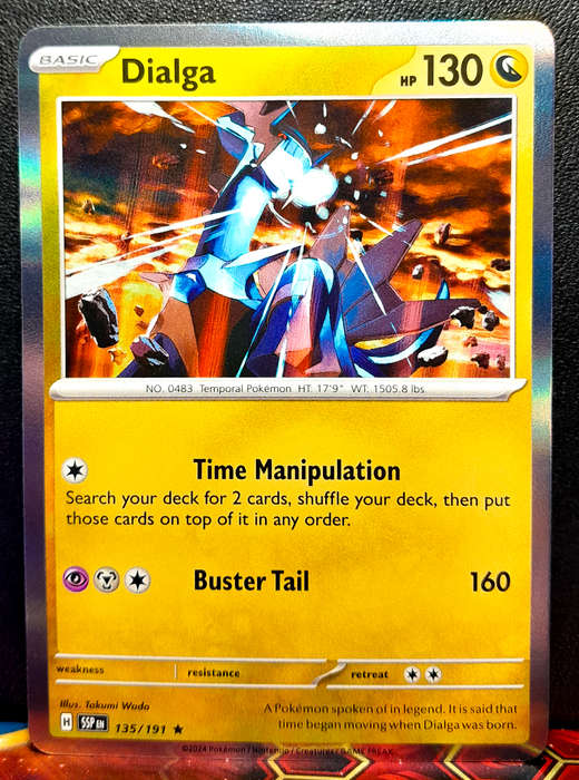 Pokemon Card - Dialga 135/191 - Holofoil Rare - Surging Sparks  NM