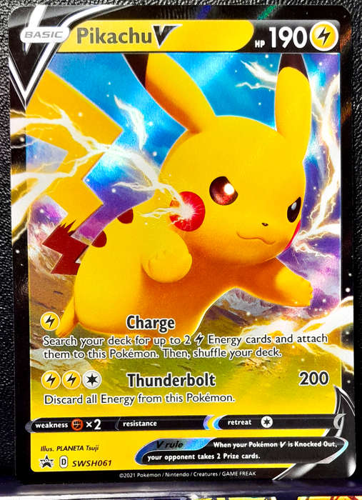 Pokemon Card - Pikachu V SWSH061 - Holofoil - Black Star promo - NM
