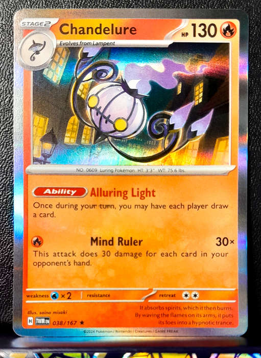 Pokemon Cards - Chandelure 038/167 - Holofoil Rare - Twilight Masquerade