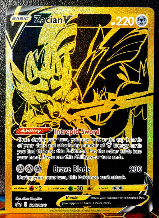 Pokemon Card - Zacian V SWSH076 - Holofoil - Black Star promo - NM