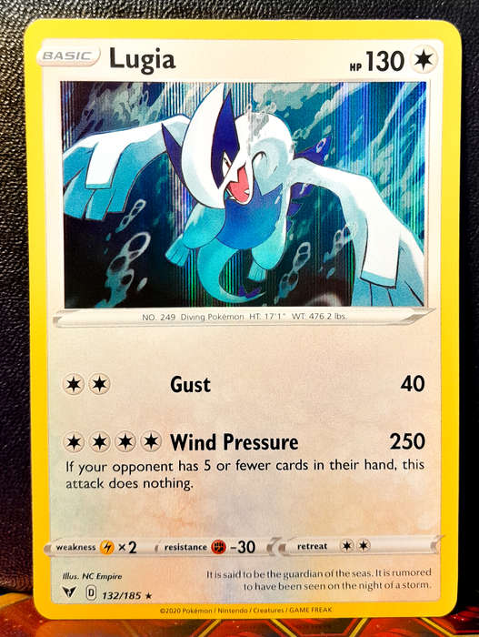 Pokemon Card - Lugia 132/185 - Holofoil Rare - SWSH Vivid Voltage NM