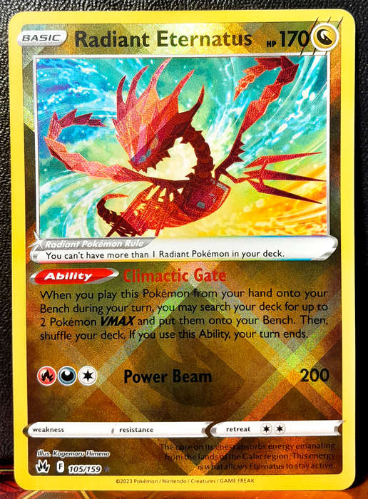 Pokemon Card - Radiant Eternatus 105/159 - Textured Holofoil Rare - Crown Zenith NM