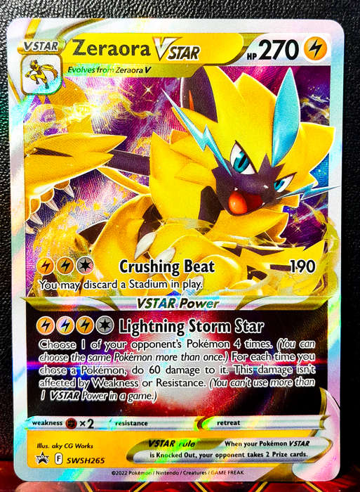 Pokemon Card - Zeraora Vstar SWSH265 - Textured Holofoil - Black Star promo - NM
