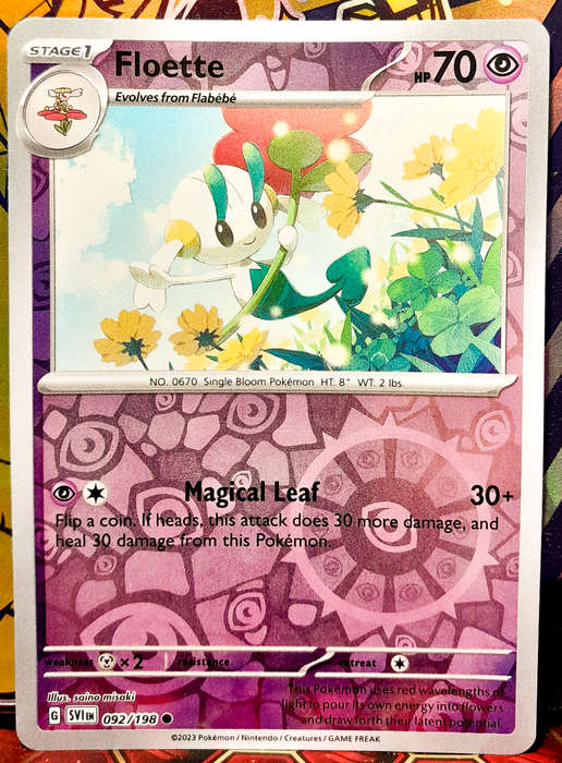 Pokemon Cards - Floette 092/198 - Reverse Holofoil - Scarlet & Violet Base Set - NM