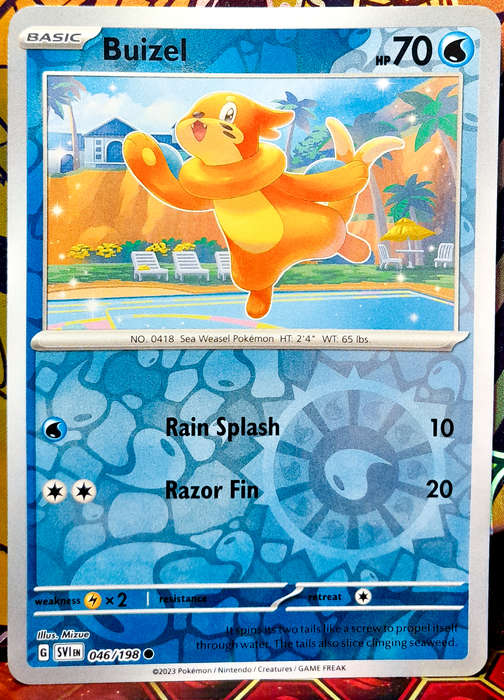Pokemon Cards - Buizel 046/198 - Reverse Holofoil - Scarlet & Violet Base Set - NM