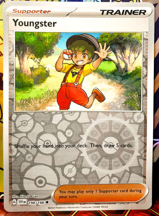 Pokemon Cards - Youngster 198/198 - Supporter Trainer - FOIL - Scarlet & Violet Base Set - NM