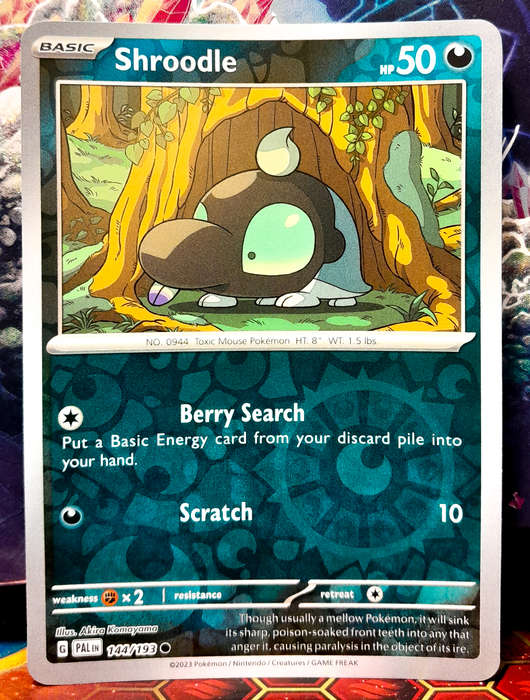 Pokemon Card - Shroodle 144/193 - Reverse Holo - Paldea Evolved NM