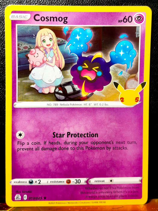 Pokemon Card - Cosmog 013/025 - Holofoil Rare - Celebrations 25th Anniversary NM