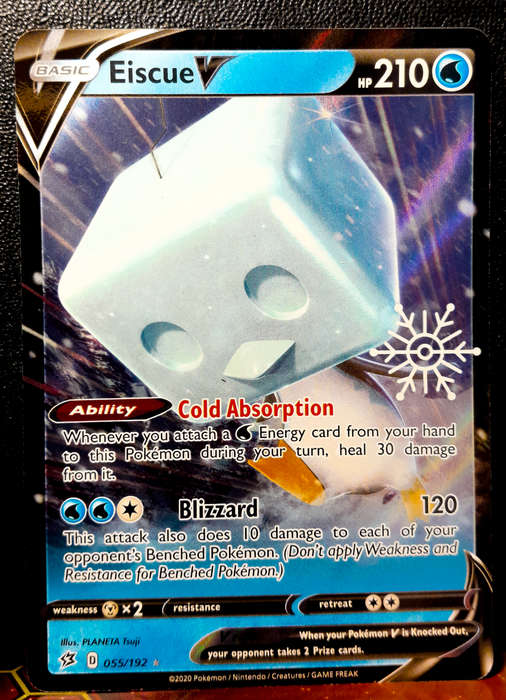 Pokemon Cards - Eiscue 055/192 - Holo SNOWFLAKE stamped Promo- NM