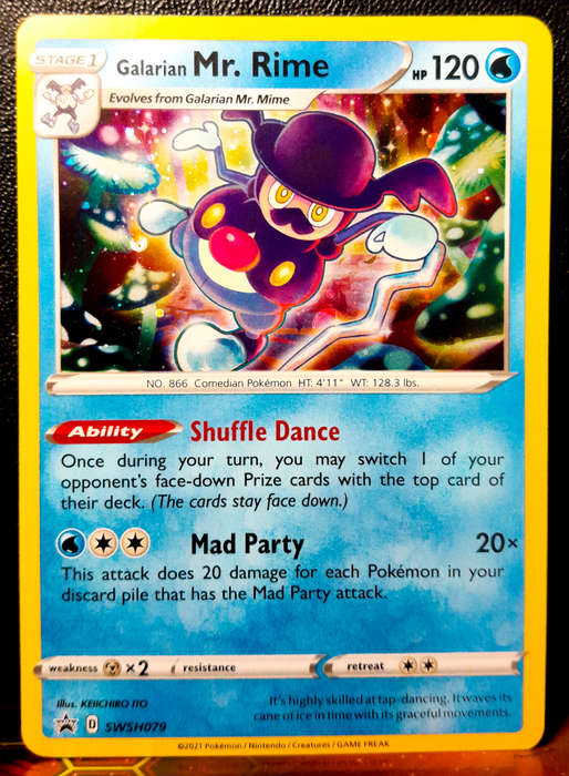 Pokemon Card - Galarian Mr. Rime SWSH079 - Cosmo Holofoil - Black star Promo NM