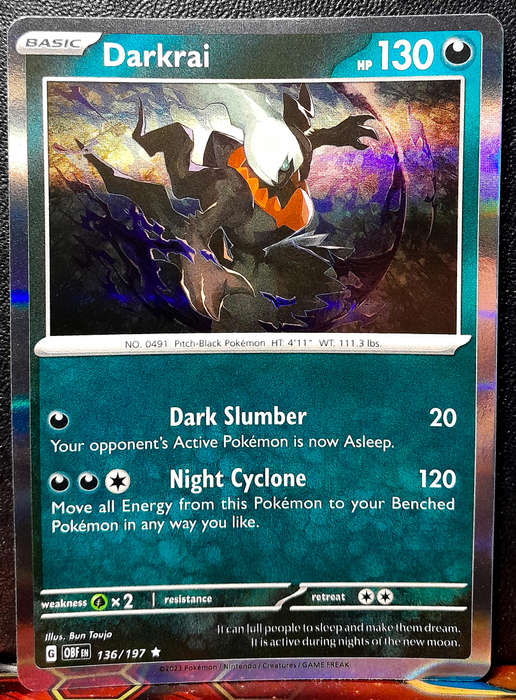 Pokemon Card - Darkrai 136/197 - Holofoil Rare - Obsidian Flames