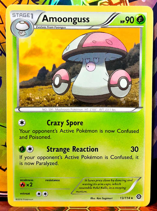 Pokemon Card - Amoonguss 13/114 - Rare - XY Steam Siege 2016 - NM