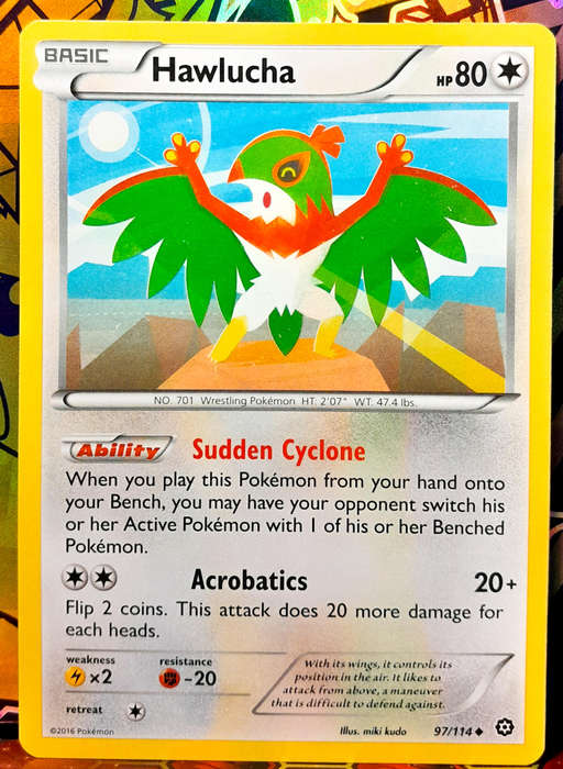 Pokemon Card - Hawlucha 97/114 - Rare - XY Steam Siege 2016 - NM