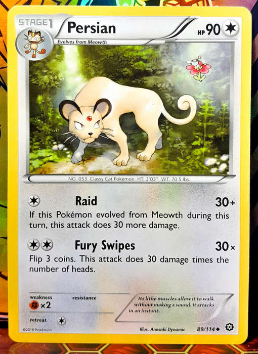 Pokemon Card - Persian 89/114 - Uncommon - XY Steam Siege 2016 - NM