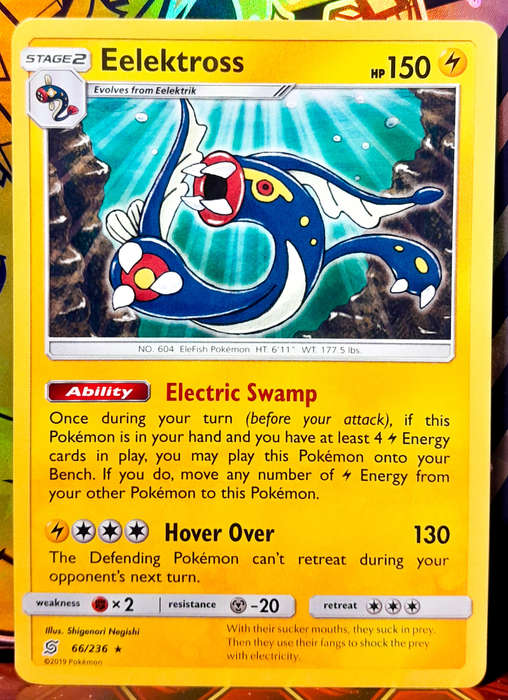 Pokemon Card - Eelektross 66/236 - RARE - Sun & Moon Unified Minds - NM