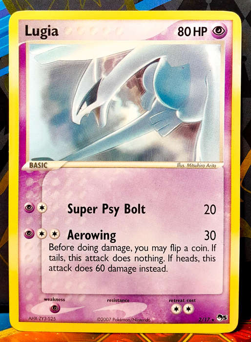 Pokemon Card - Lugia 2/17 - POP Series 5 - NON HOLO - Vintage 2007 - LP