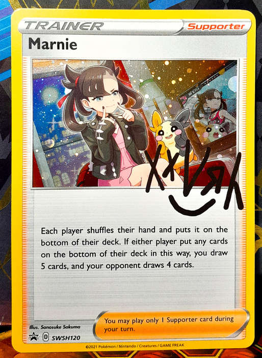 Pokemon Card - Marnie SWSH120 - Cosmo Holofoil - Black star Promo NM