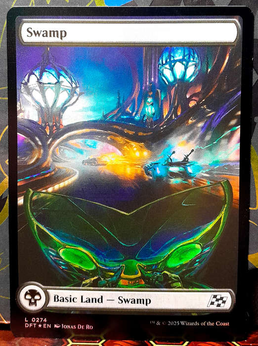 Magic the Gathering - Basic Land - Swamp (264) - FOIL EXTENDED ART -  Aetherdrift  - NM