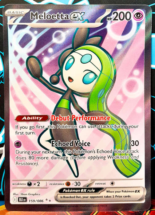 Pokemon Cards - Meloetta EX 159/086 - Full Art Double Rare - Black Bolt - NM