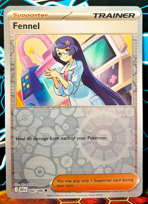Pokemon Cards - Fennel 082/086 - Reverse Holofoil - Black Bolt - NM
