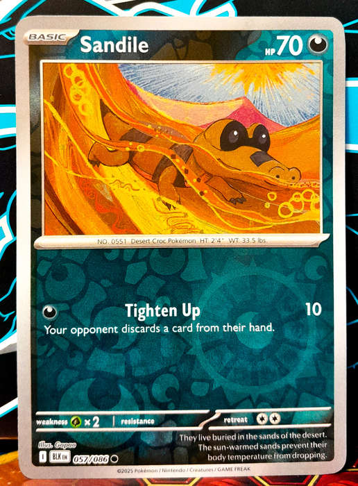 Pokemon Cards - Sandile 057/086 - Reverse Holofoil - Black Bolt - NM