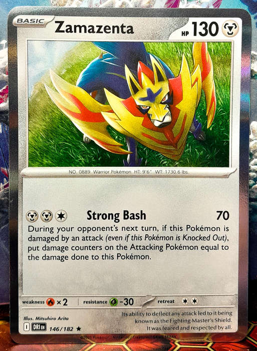 Pokemon Card - Zamazenta 146/182 - Holo Rare - Foil - Destined Rivals - NM
