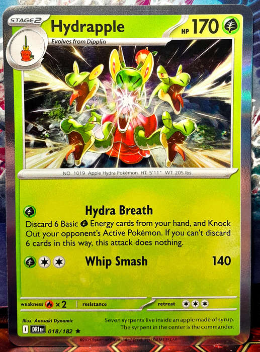 Pokemon Card - Hydrapple 018/182 - Rare - Foil - Destined Rivals - NM