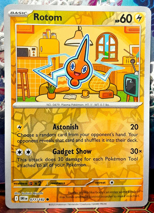Pokemon Card - Rotom 077/182 - Reverse Holofoil - Destined Rivals - NM