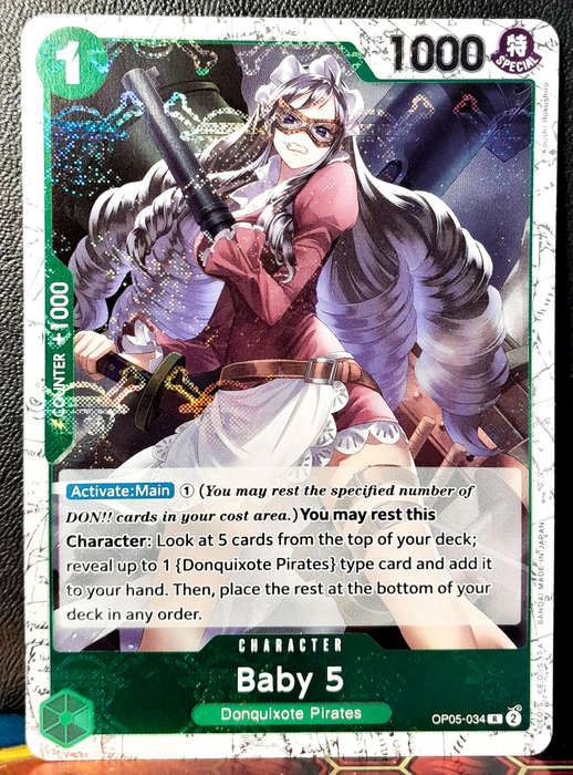 One Piece Trading Card Game - Baby 5 OP05-034 - PIRATE HOLO FOIL - NM