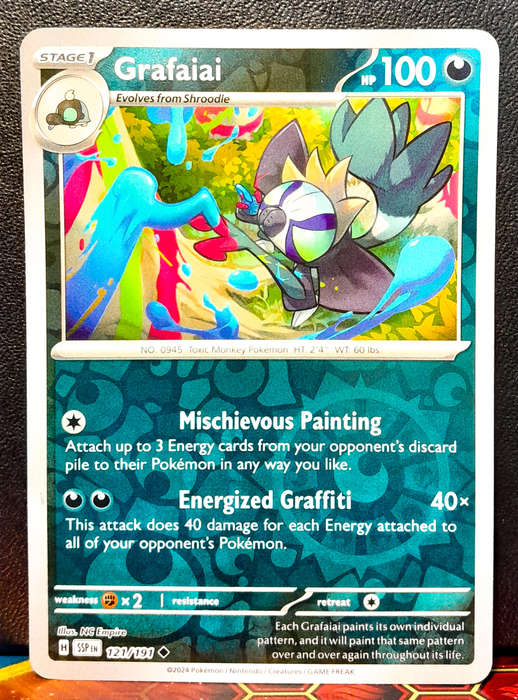 Pokemon Card - Grafaiai 121/159 - Reverse Holofoil- Journey Together - NM