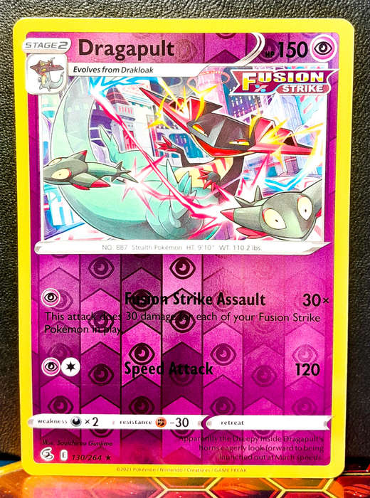Pokemon Card - Dragapult 130/264 - Reverse Holofoil Rare - Fusion Strike NM