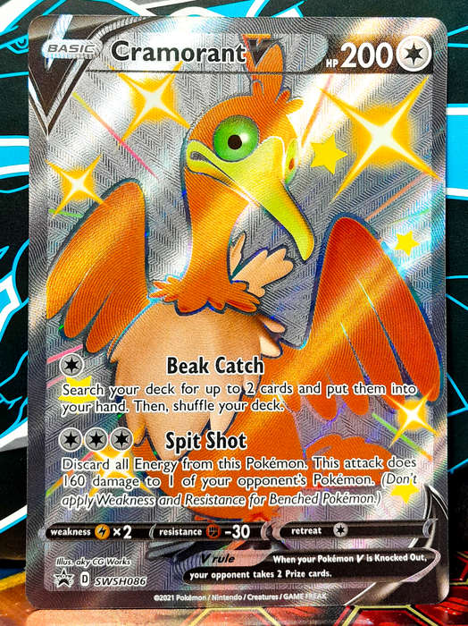 Pokemon Card - Cramorant SWSH086 - Textured Holofoil - Black star Promo NM