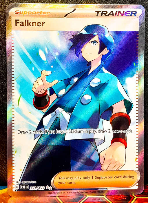 Pokemon Card - Falkner 251/193 - Textured Full Art Trainer - Paldea Evolved NM
